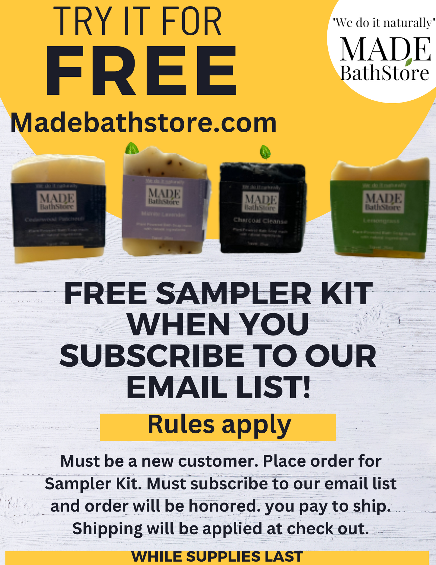 All Natural Bar Soap Free Sampler Pack