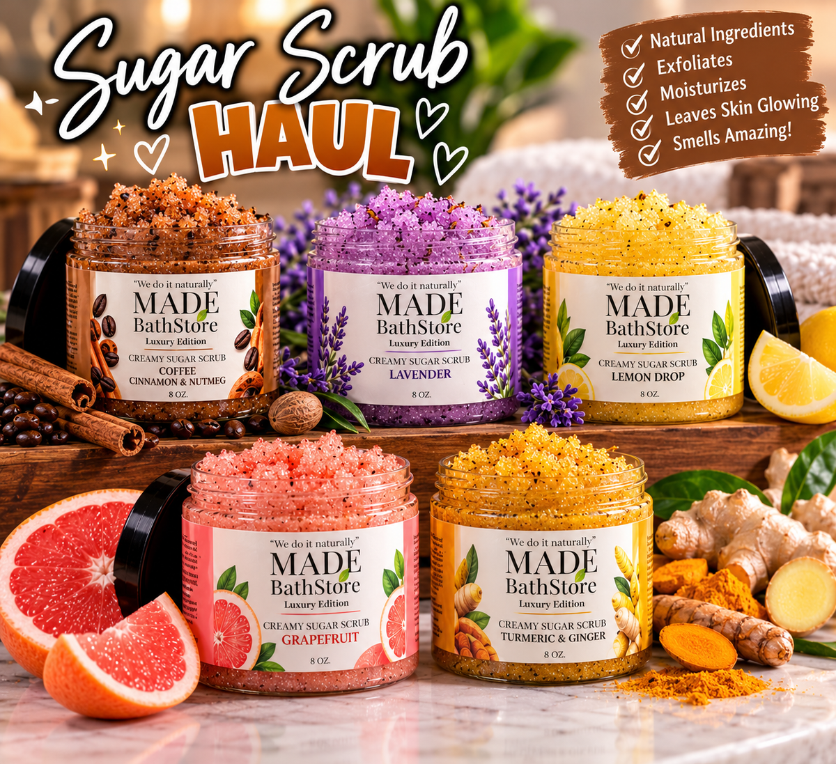 Plant Based Sugar Scrubs